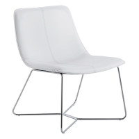 OSP Home Furnishings GYSC-W32 Grayson Accent Chair in White Faux Leather with Chrome Base
